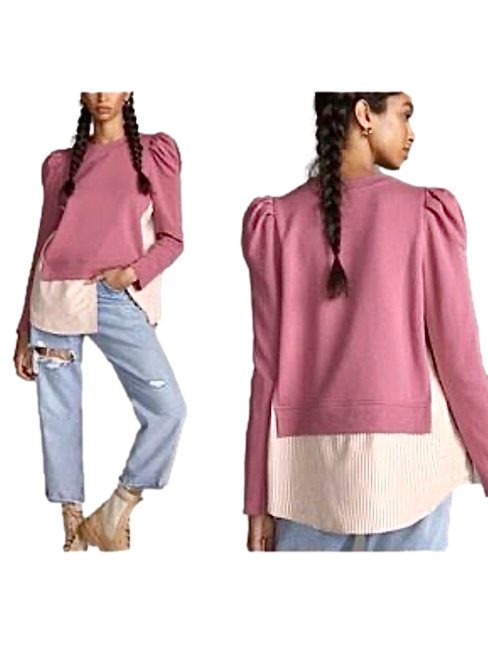 Maeve pink fooler sweatshirt